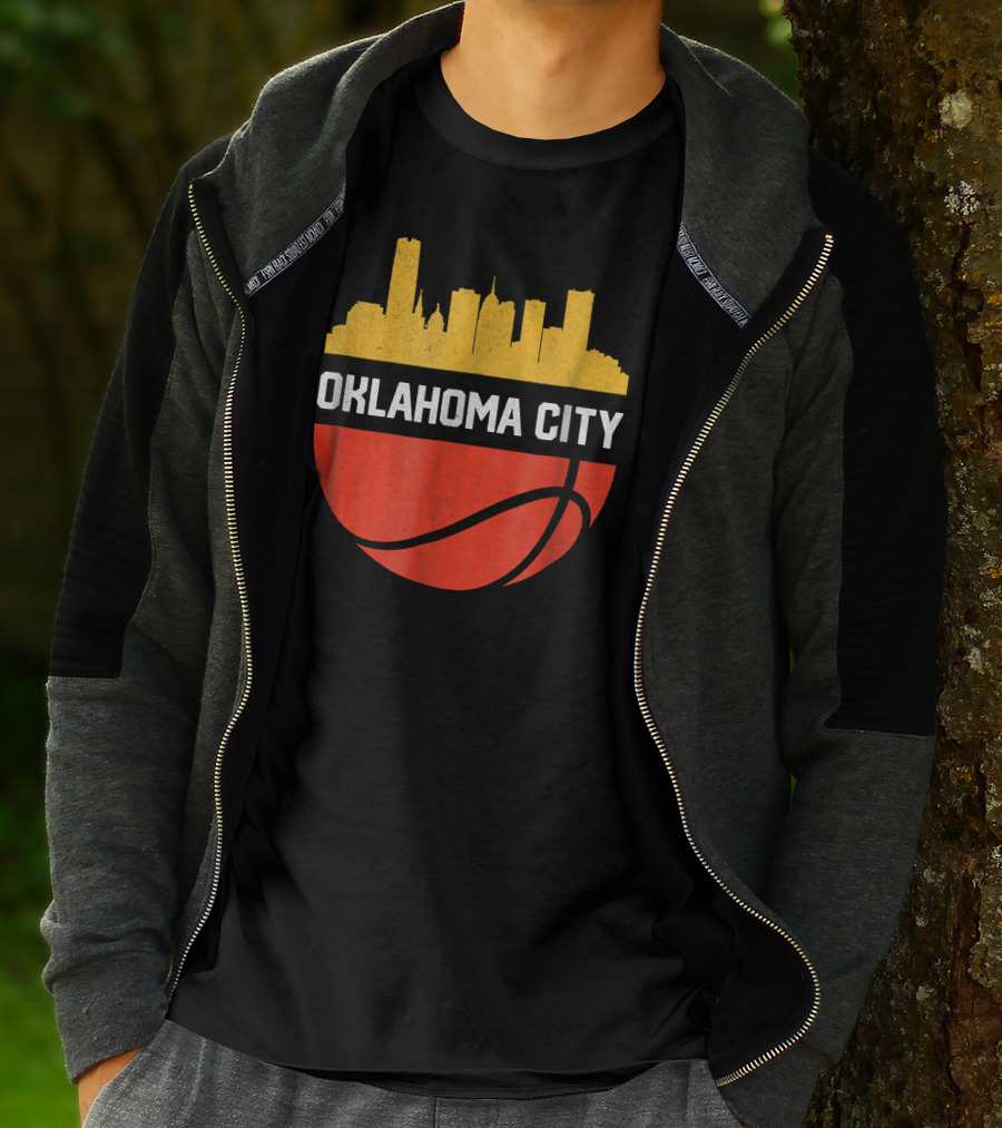 Oklahoma City Basketball Skyline Vintage T-Shirt