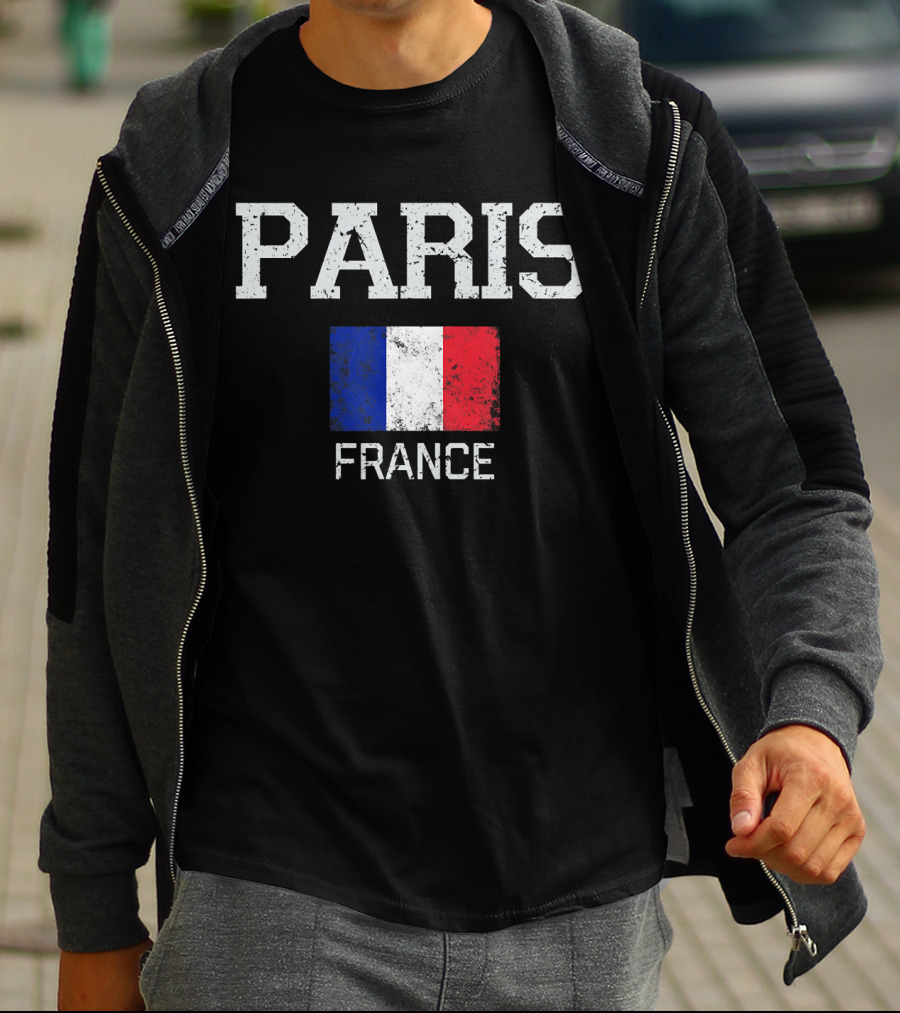Paris France Vintage Flag T-Shirt