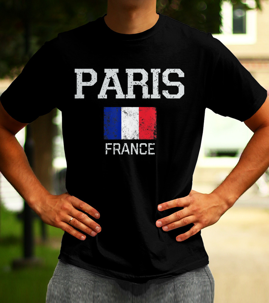 Paris France Vintage Flag T-Shirt