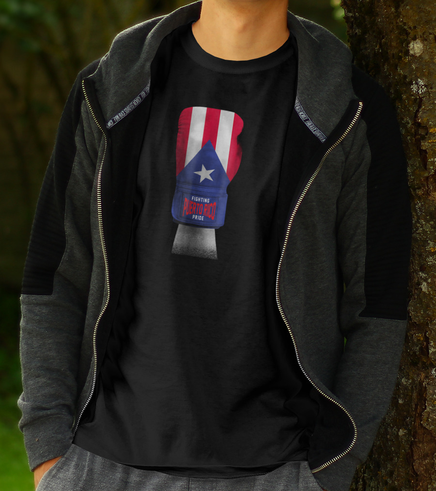 Fighting Puerto Rico Pride Vintage Flag Boxing Gloves T-Shirt