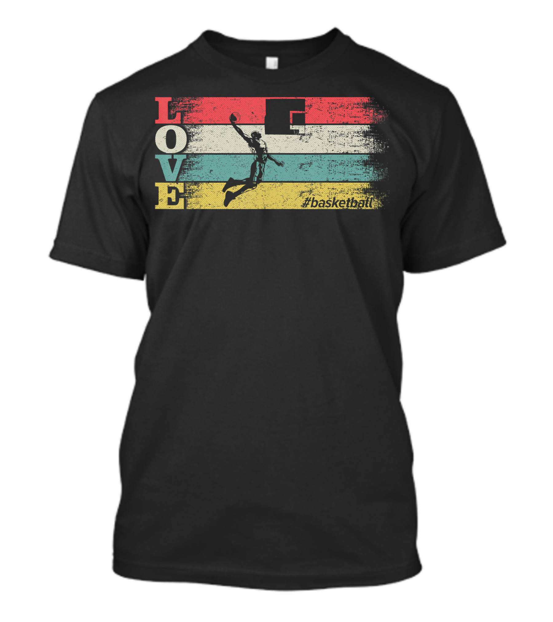 Love Basketball Vintage Sport Team Hashtag Basketball T-Shirt