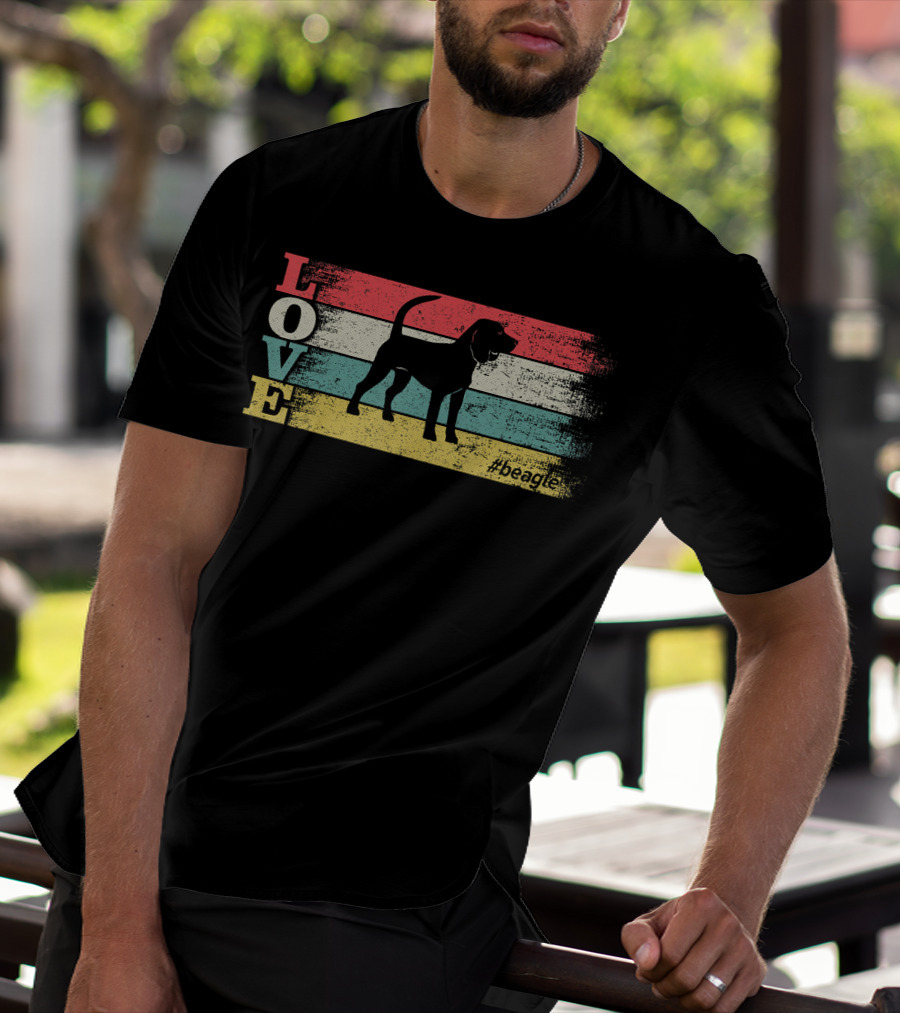 Love Beagle Vintage Stripes Hashtag Beagle T-Shirt