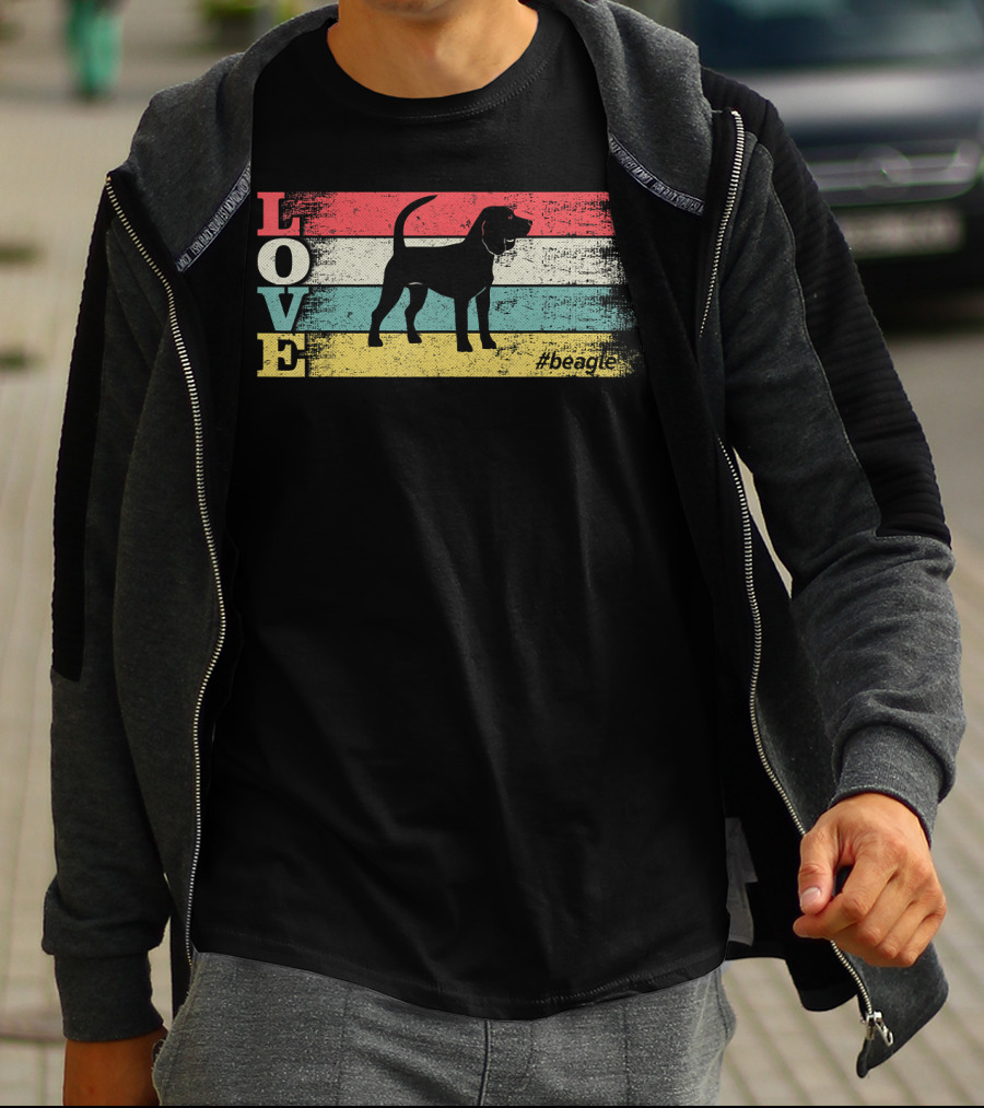 Love Beagle Vintage Stripes Hashtag Beagle T-Shirt