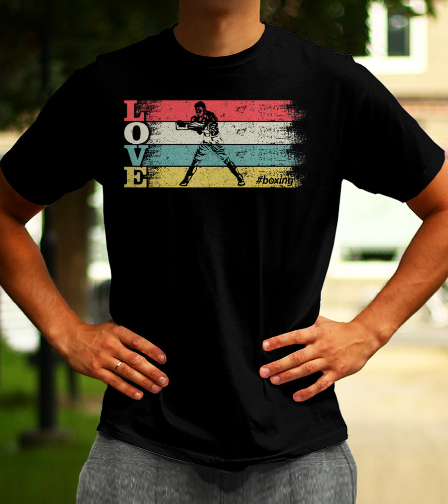 LOVE Vintage Boxing Stripes #boxing T-Shirt