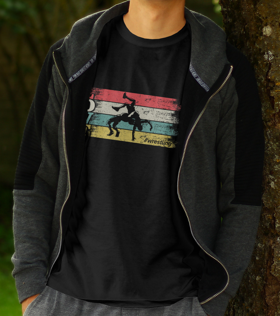 LOVE Wrestling Vintage Retro Stripes #wrestling T-Shirt