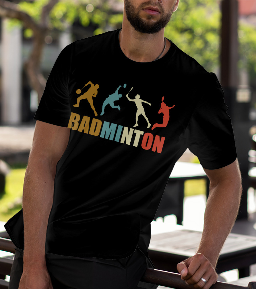 Vintage Style Badminton Mom 70s Badminton Sports T-Shirt