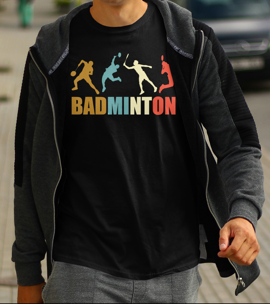 Vintage Style Badminton Mom 70s Badminton Sports T-Shirt