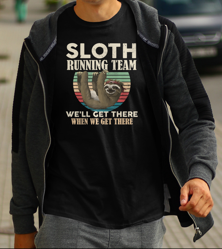 Sloth Running Team We'll Get There When We Get There Vintage T-Shirt