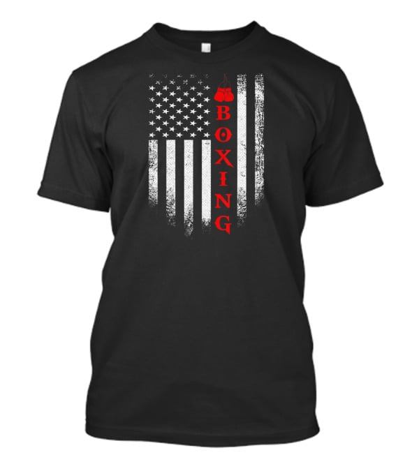 Vintage USA Boxing American Flag With Red Gloves T-Shirt