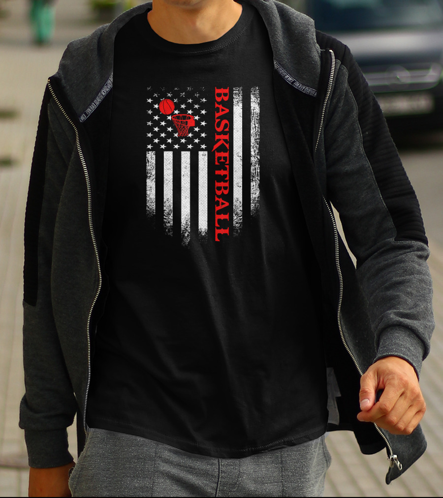 Vintage USA Basketball American Flag T-Shirt