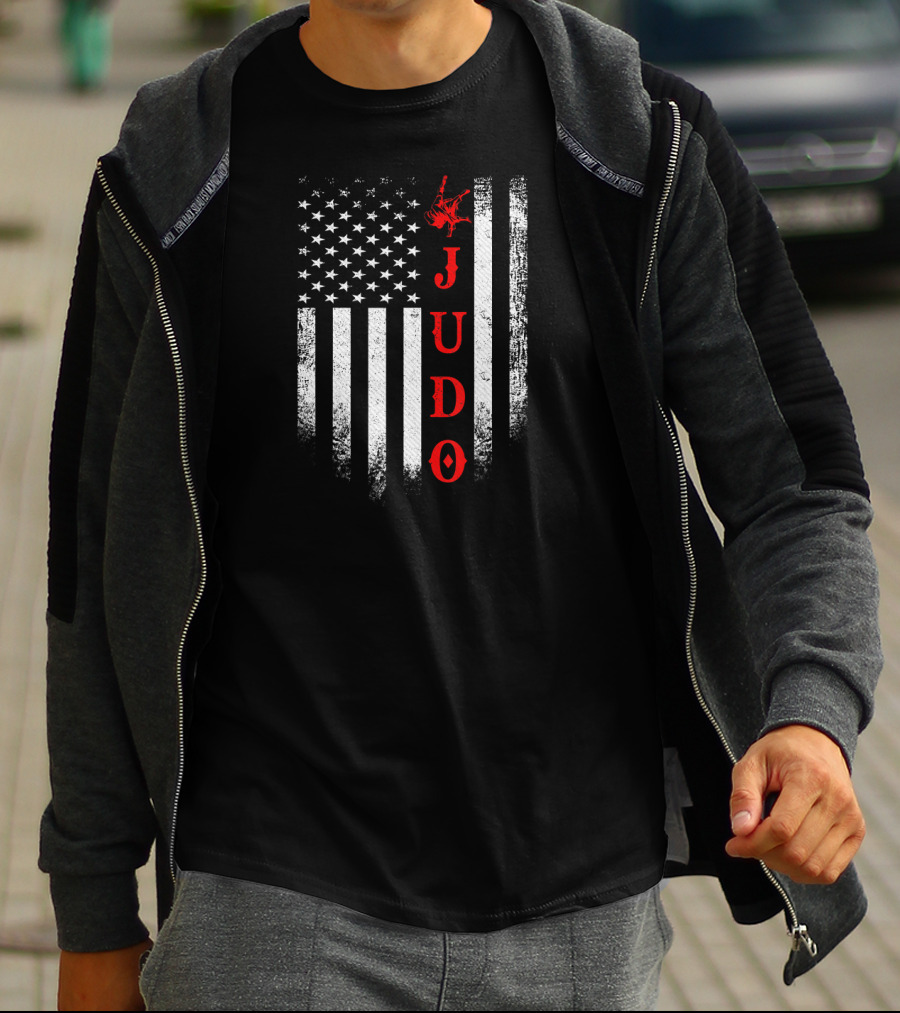 Vintage American Flag Judo USA Martial Arts Humor T-Shirt