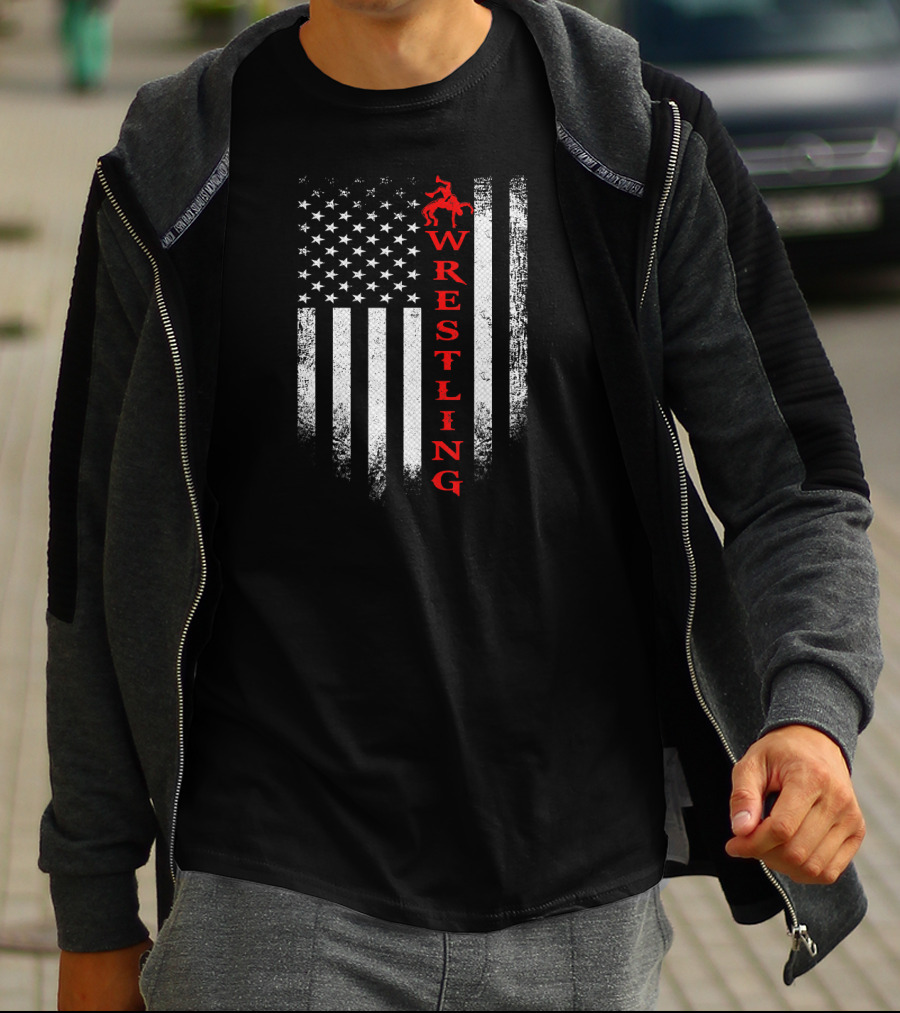 Vintage USA Wrestling American Flag Freestyle T-Shirt