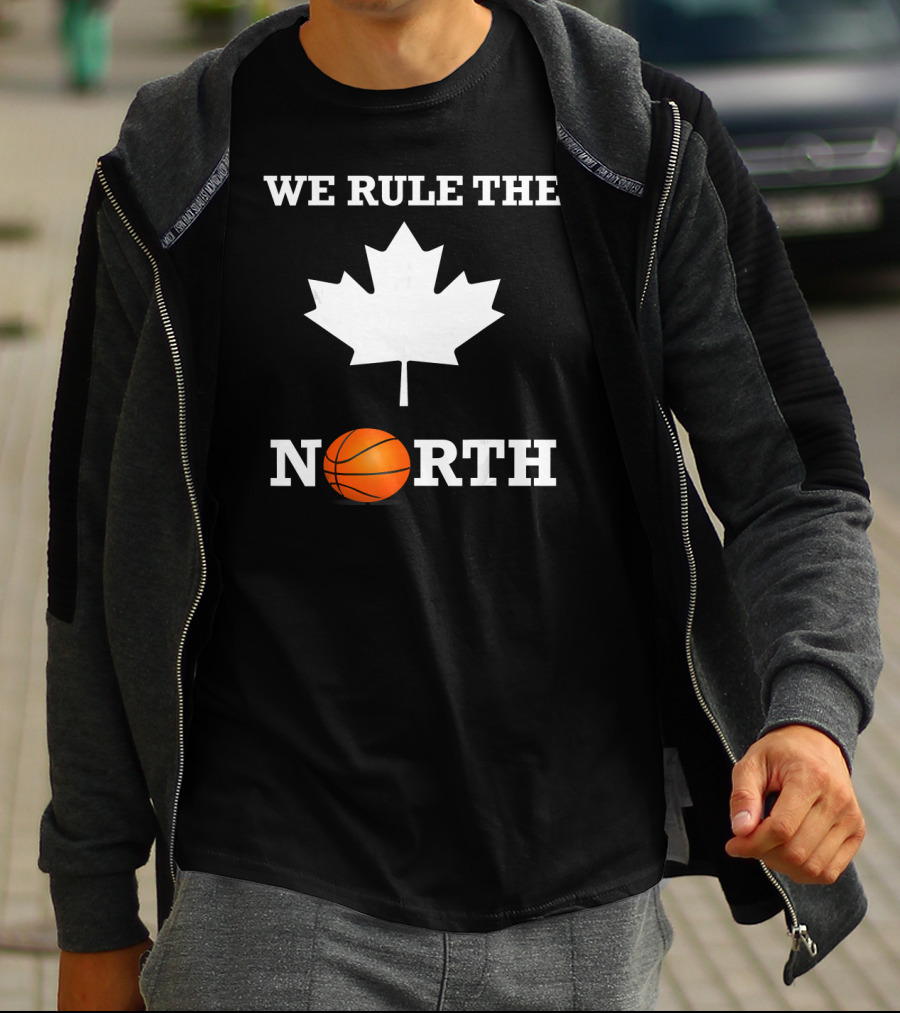 We Rule The North Canada Basketball Maple Leaf Orange Ball T-Shirt