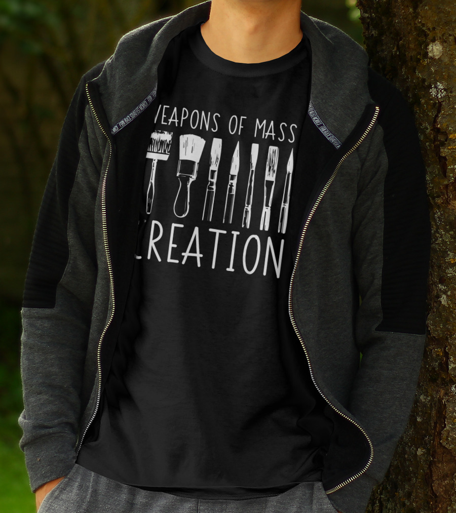 Weapons Of Mass Creation Funny Art Supply Brushes Essentials T-Shirt