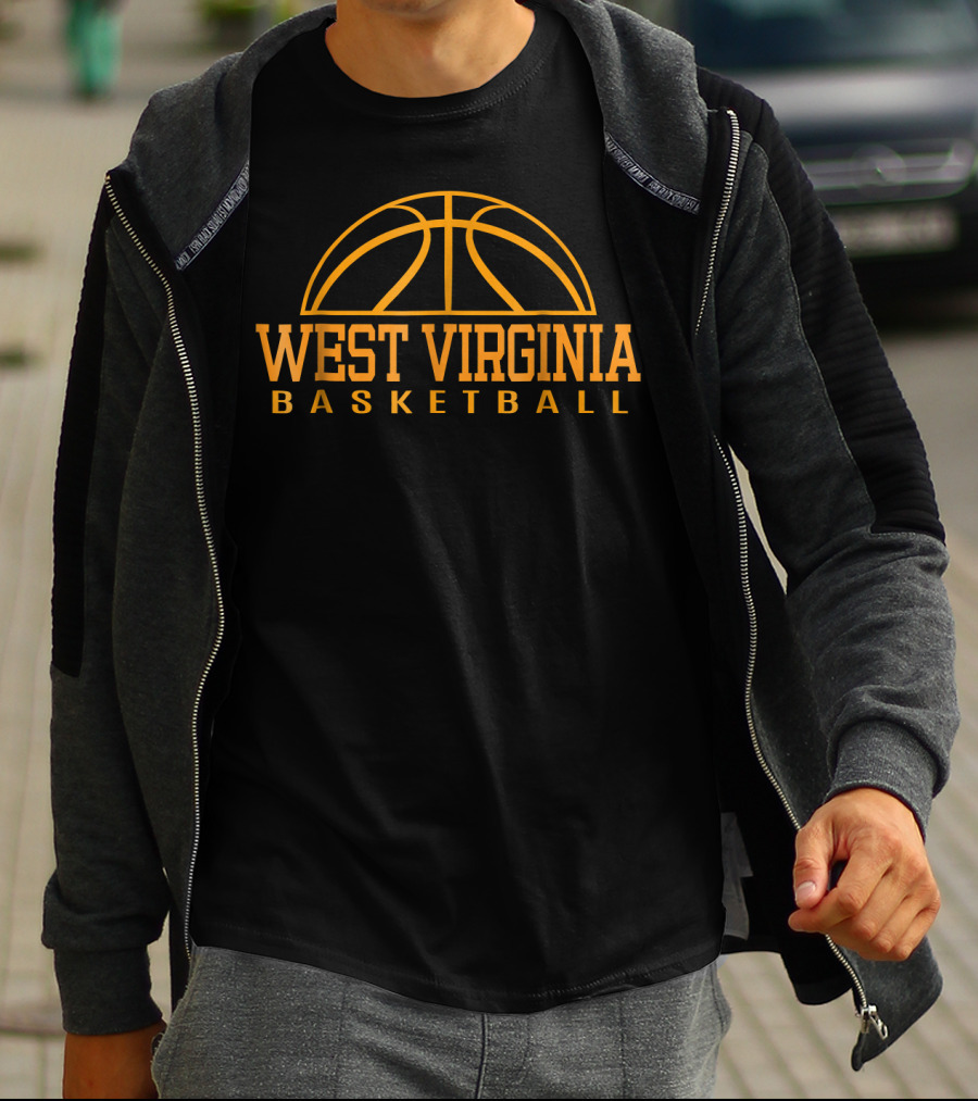 West Virginia Basketball Logo Arch Basketball T-Shirt