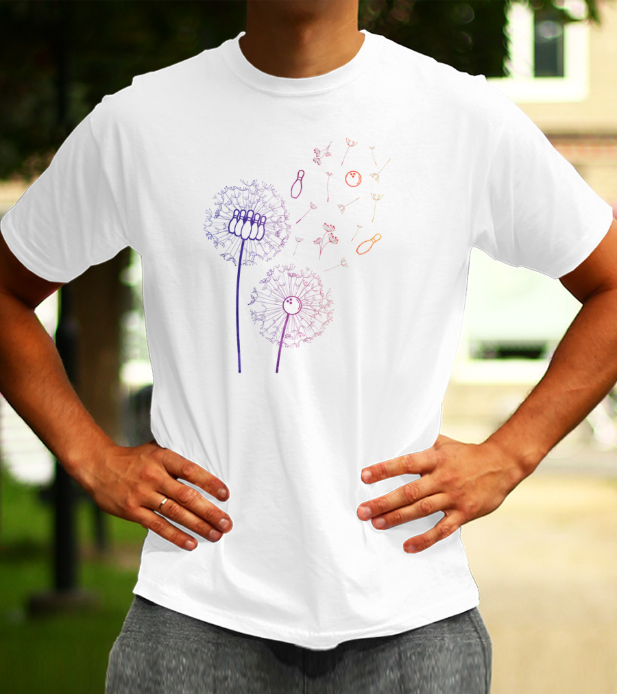 Wild Flower Dandelion Bowling Pins Bowl T-Shirt
