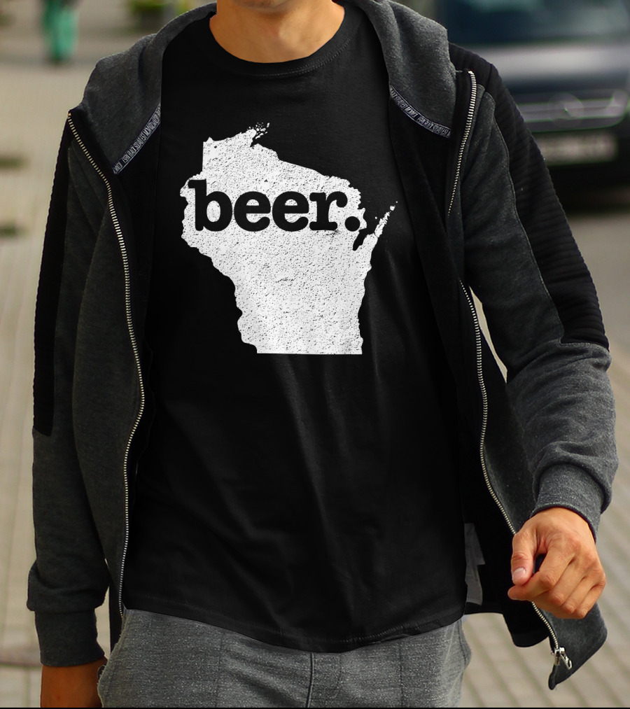 Wisconsin Beer State Love Map T-Shirt
