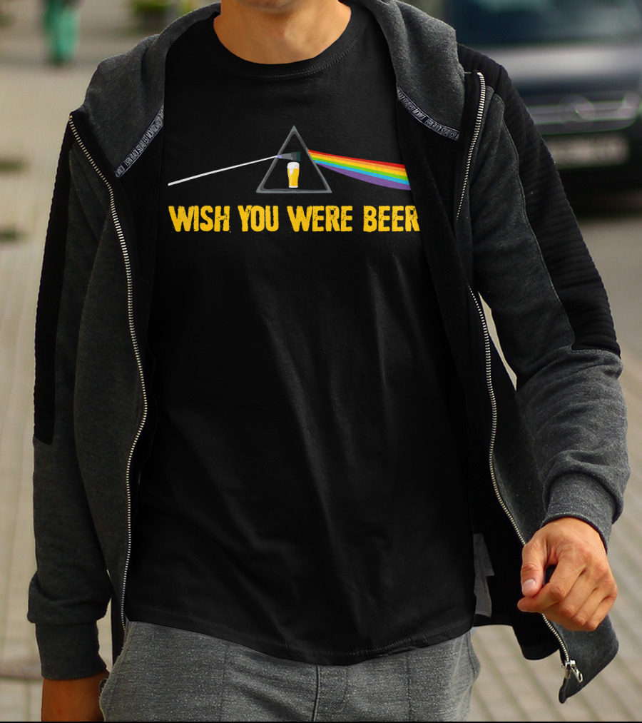 Wish You Were Beer Prism Rainbow T-Shirt