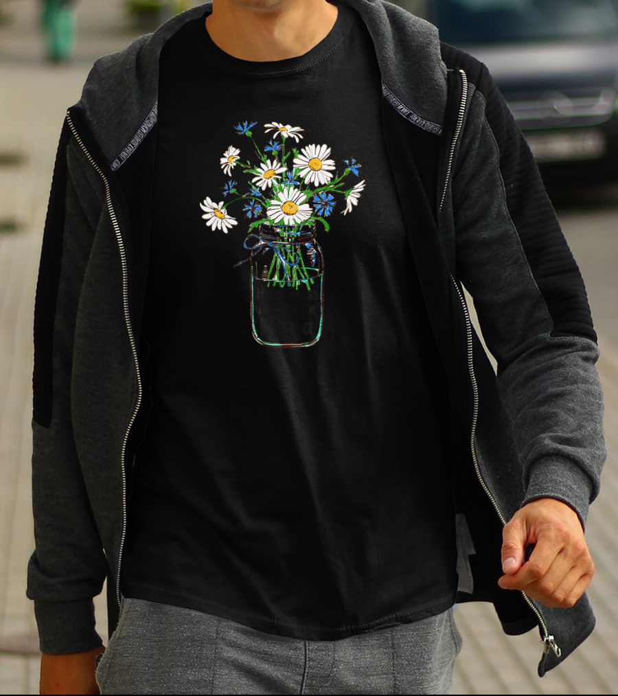 Happiness Is Being A Nana Life Flow With Daisy Bouquet T-Shirt