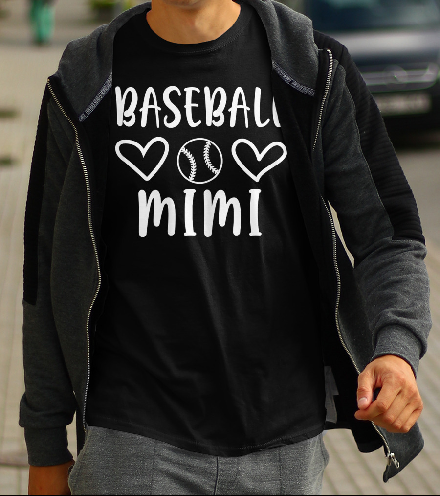 Baseball Mimi Heart Graphic Team Gra T-Shirt