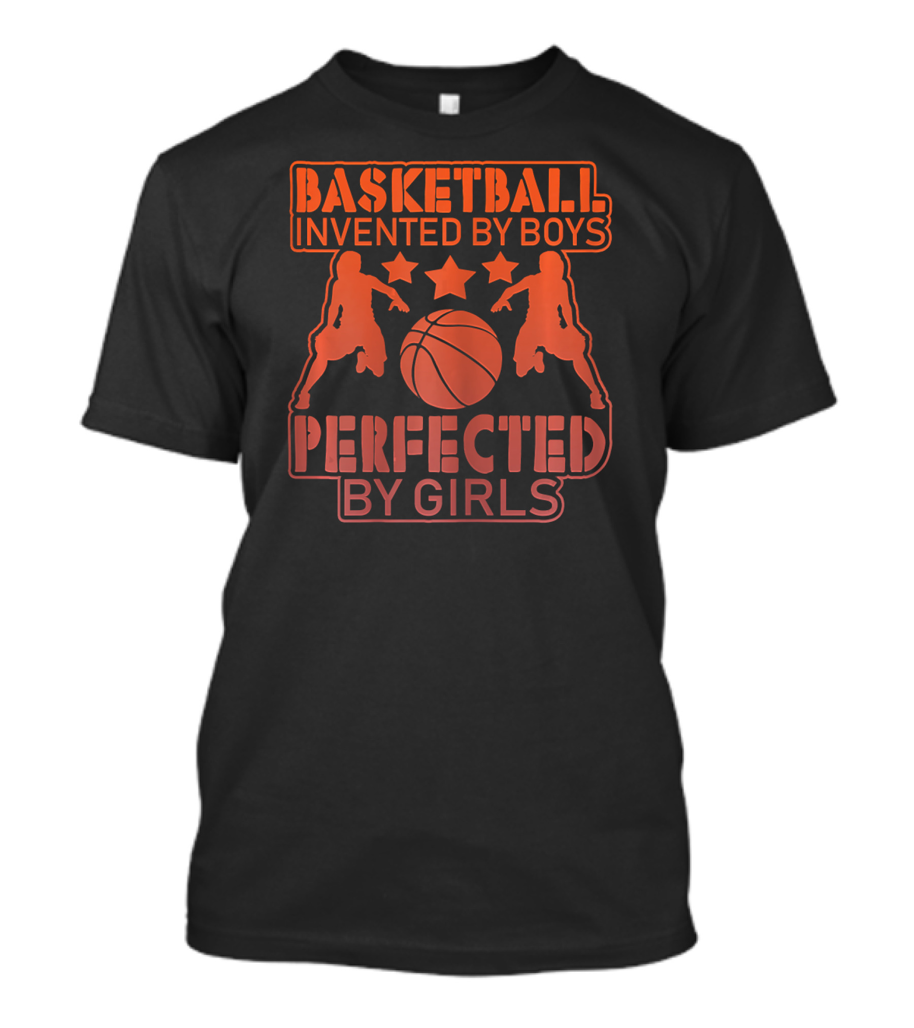 Basketball Invented By Boys Perfected By Girls Silhouette Stars T-Shirt
