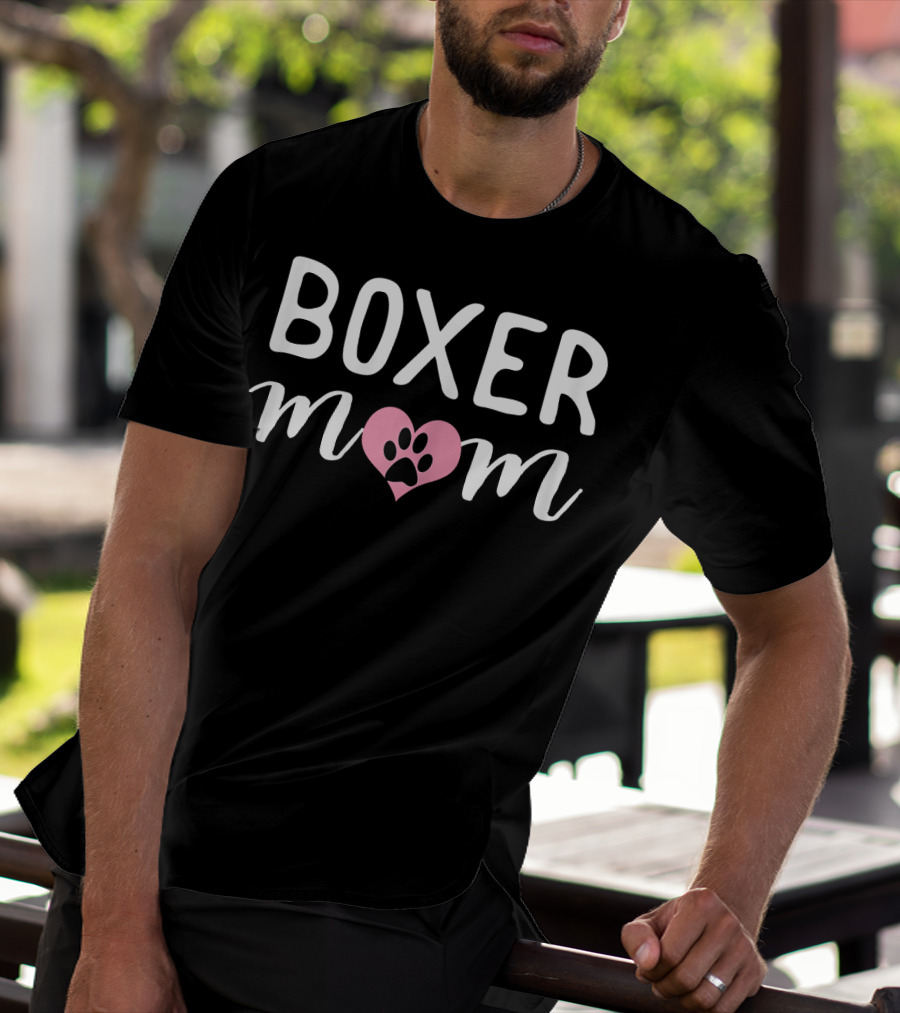 Boxer Mom Paw Heart T-Shirt