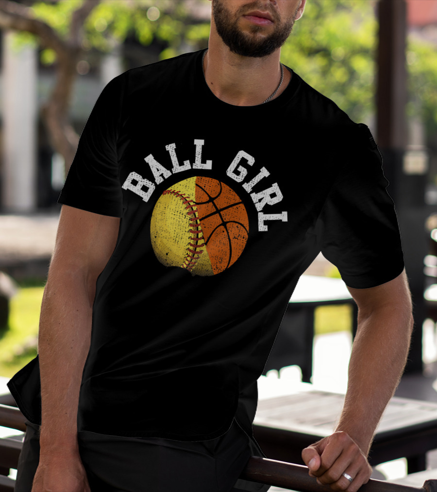 Ball Girl Funny Softball Basketball Combo T-Shirt