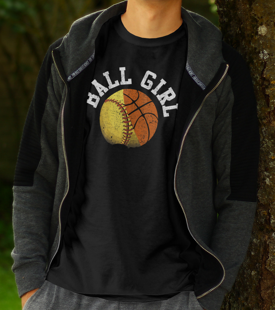 Ball Girl Funny Softball Basketball Combo T-Shirt