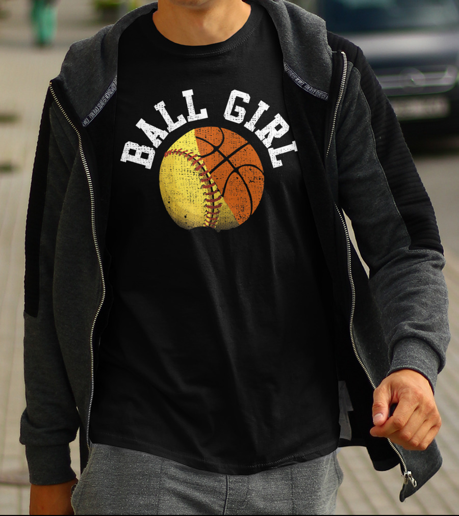 Ball Girl Funny Softball Basketball Combo T-Shirt
