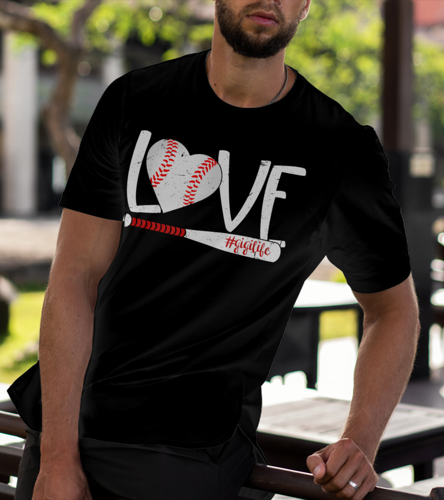 LOVE Baseball Heart Bat #GigiLife T-Shirt