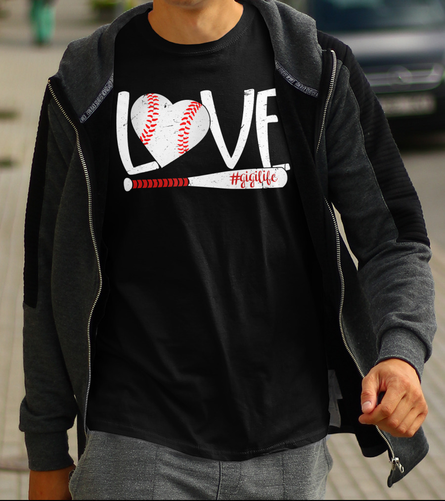 LOVE Baseball Heart Bat #GigiLife T-Shirt