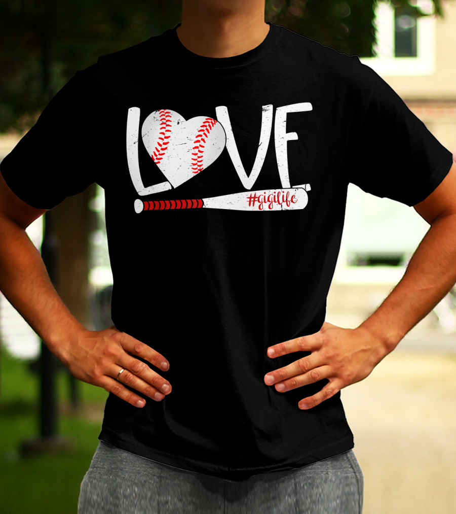 LOVE Baseball Heart Bat #GigiLife T-Shirt