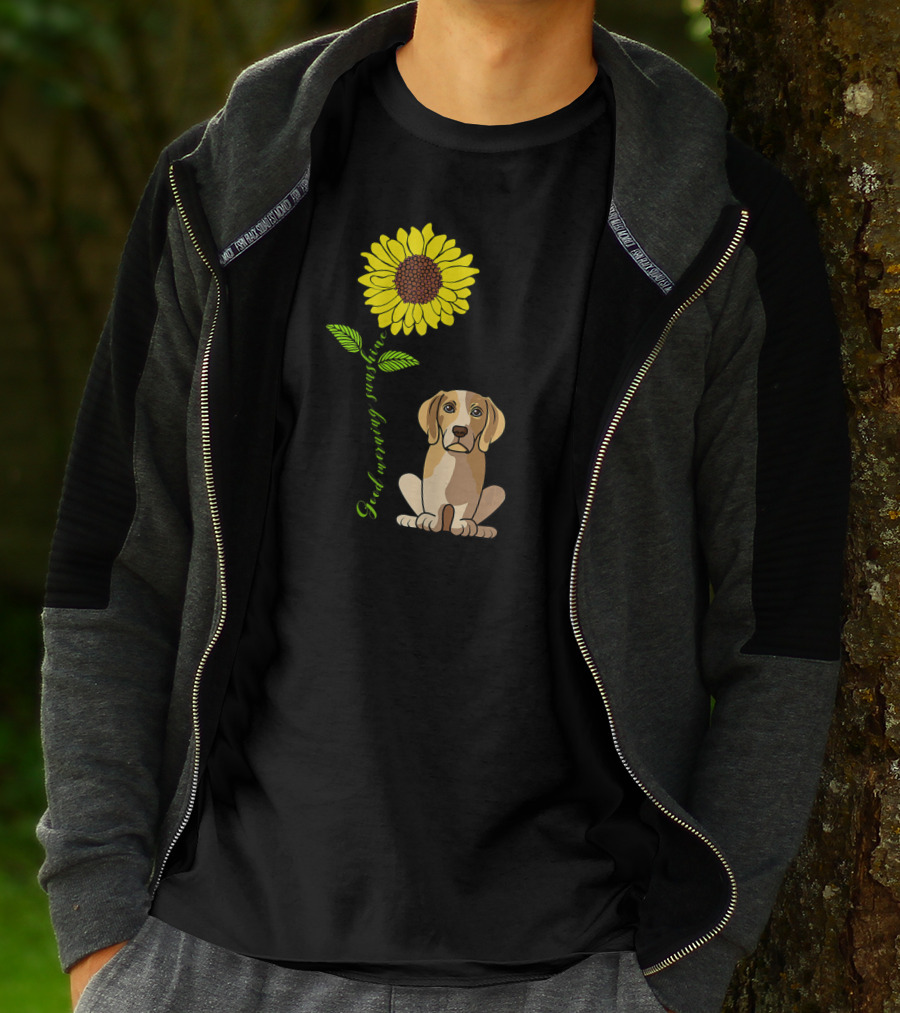 Good Morning Sunshine Beagle With Sunflower T-Shirt