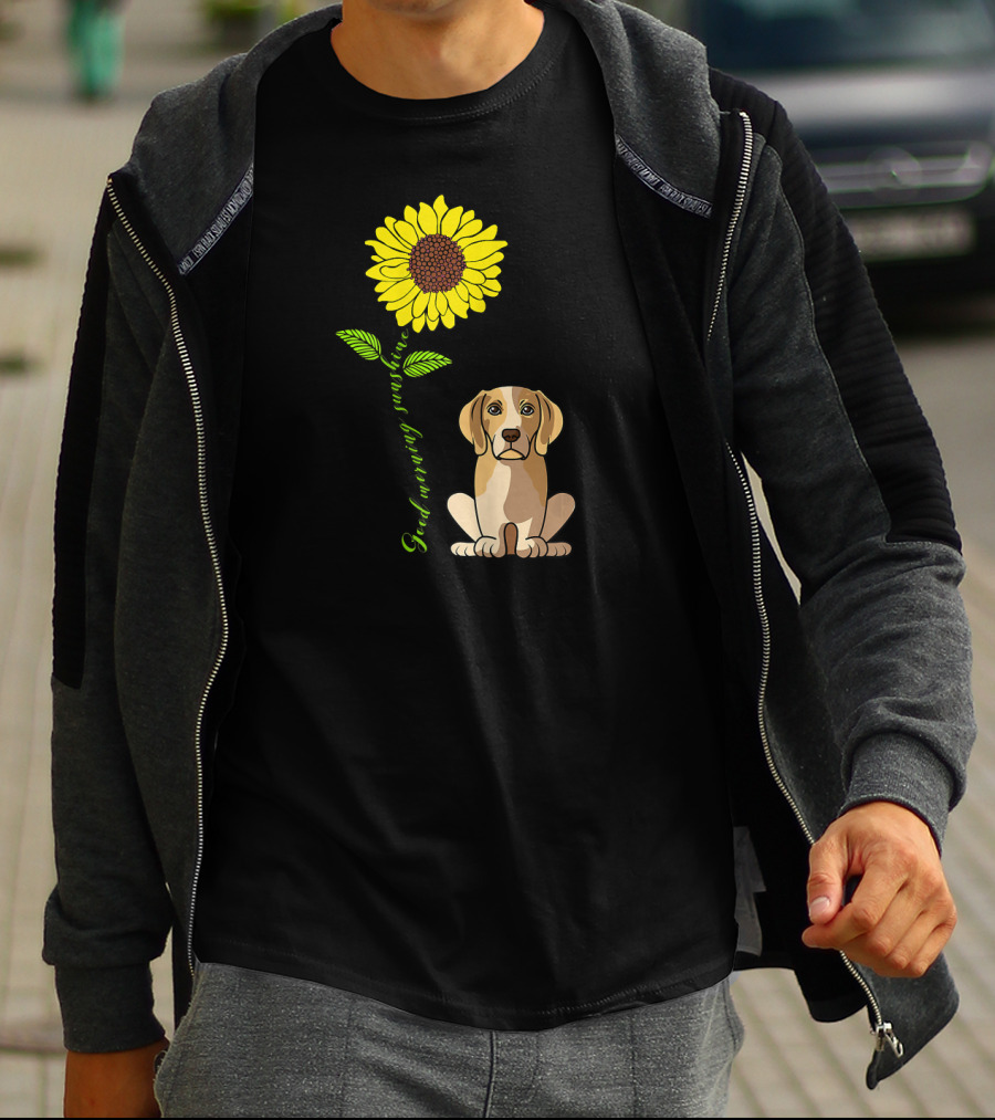 Good Morning Sunshine Beagle With Sunflower T-Shirt