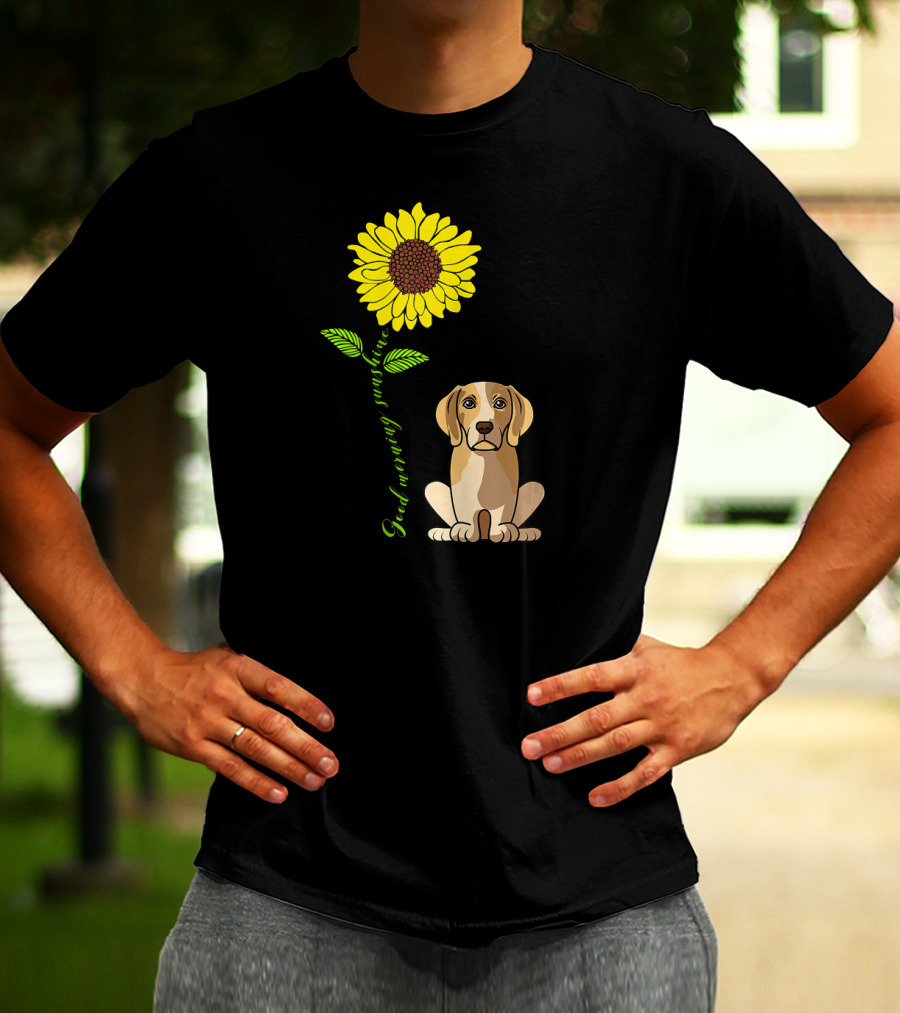 Good Morning Sunshine Beagle With Sunflower T-Shirt