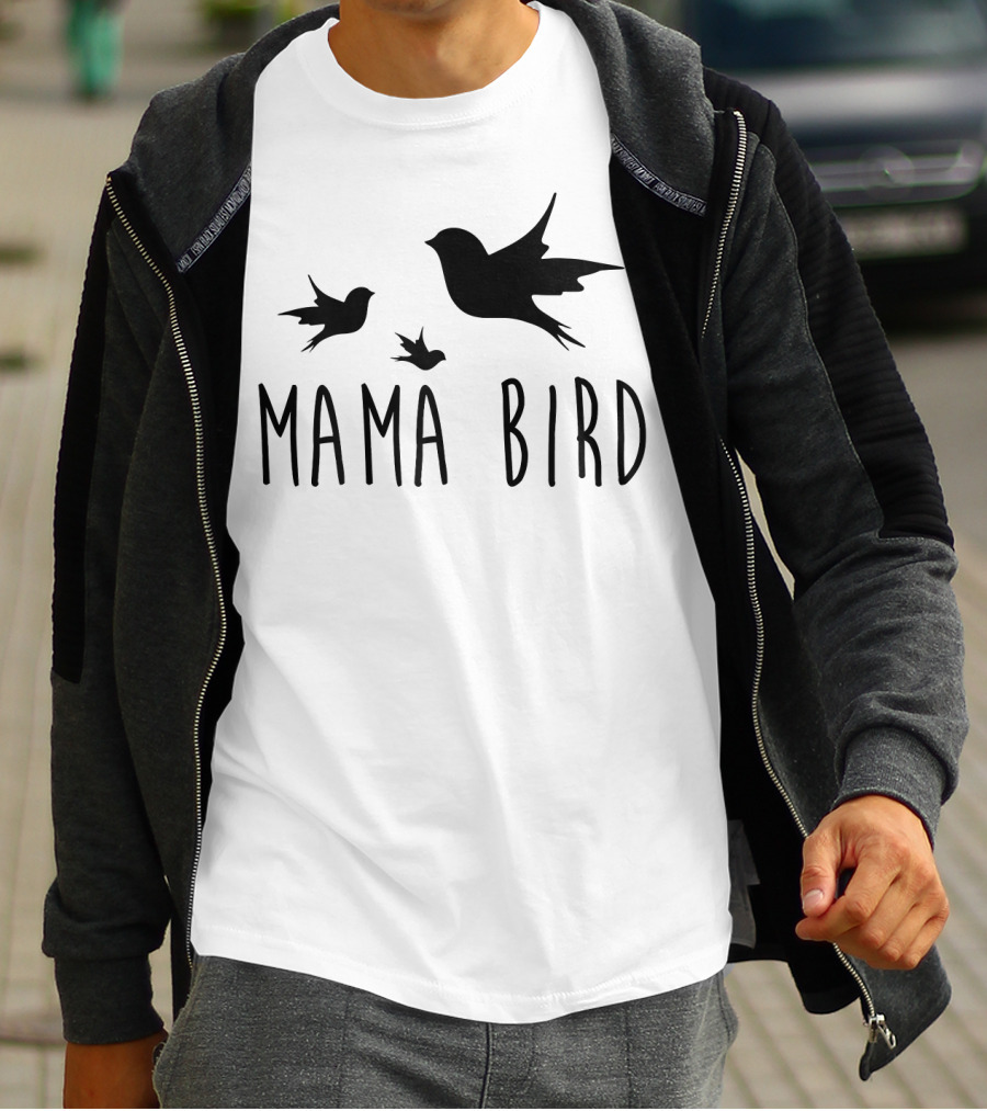 Mama Bird With Flying Baby Birds T-Shirt