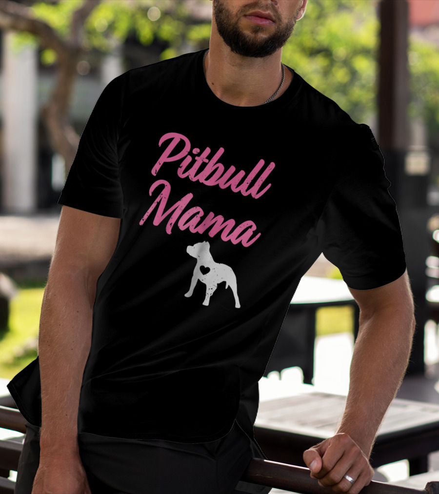 Pitbull Mama Women's Pit Bull Heart T-Shirt