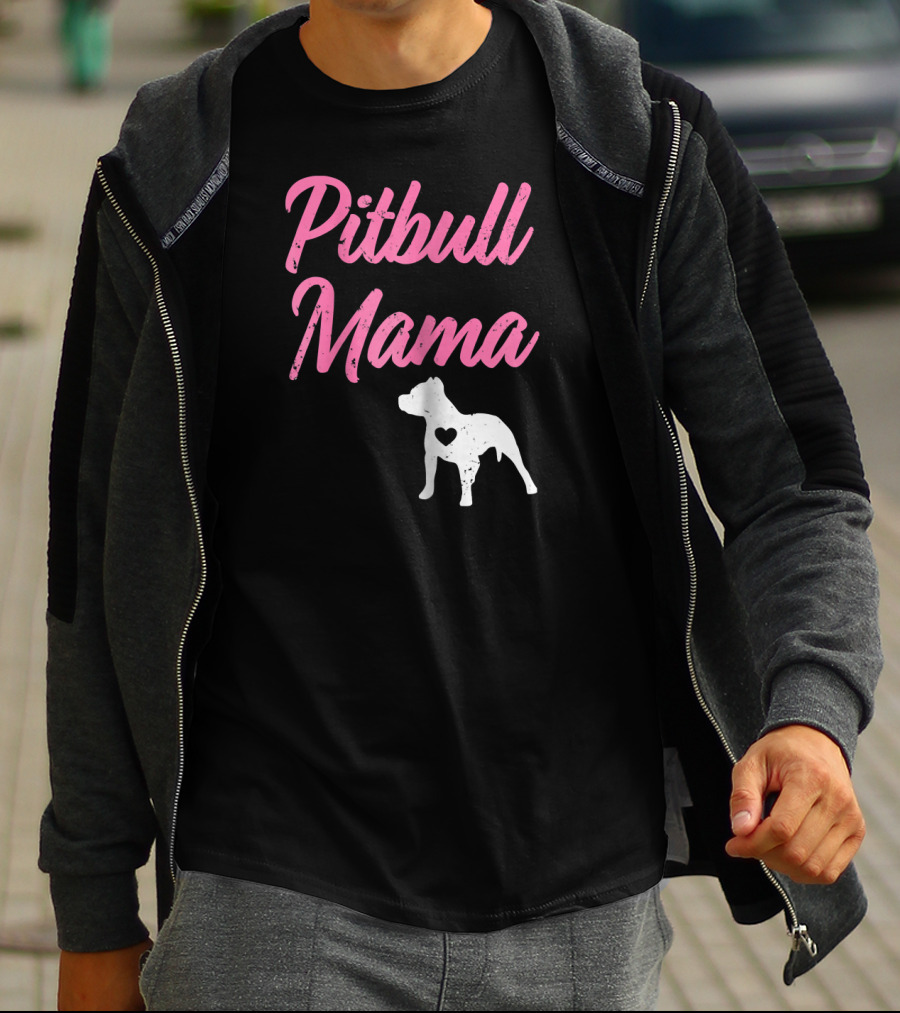 Pitbull Mama Women's Pit Bull Heart T-Shirt
