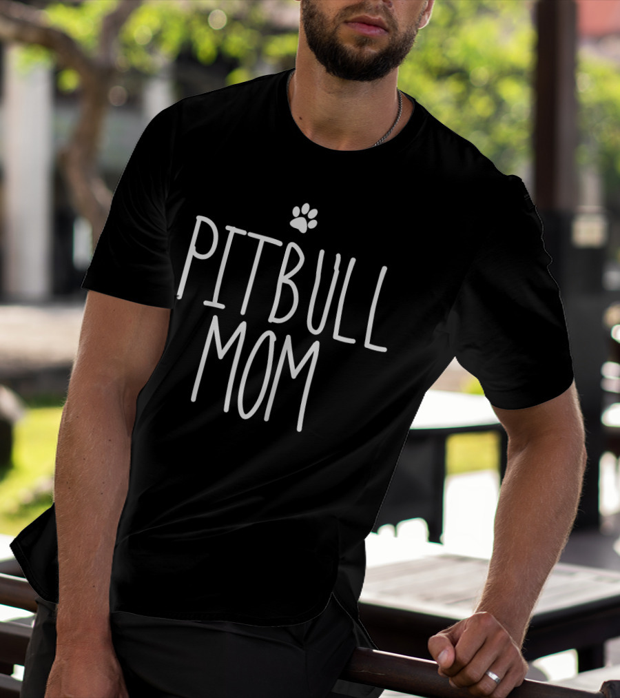 Pitbull Mom Paw Prints T-Shirt