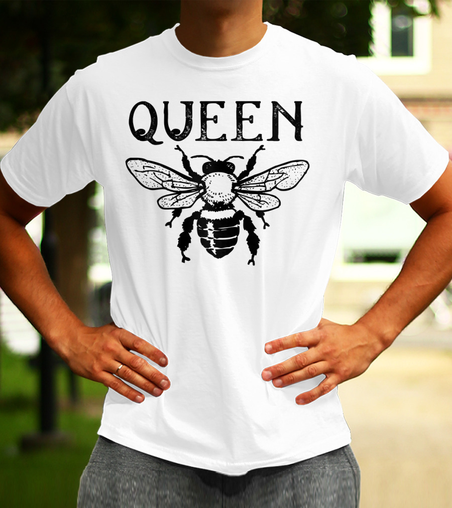 Queen Bee Beekeeper Honey Lover Serene Monarch Insect Emblem T-Shirt