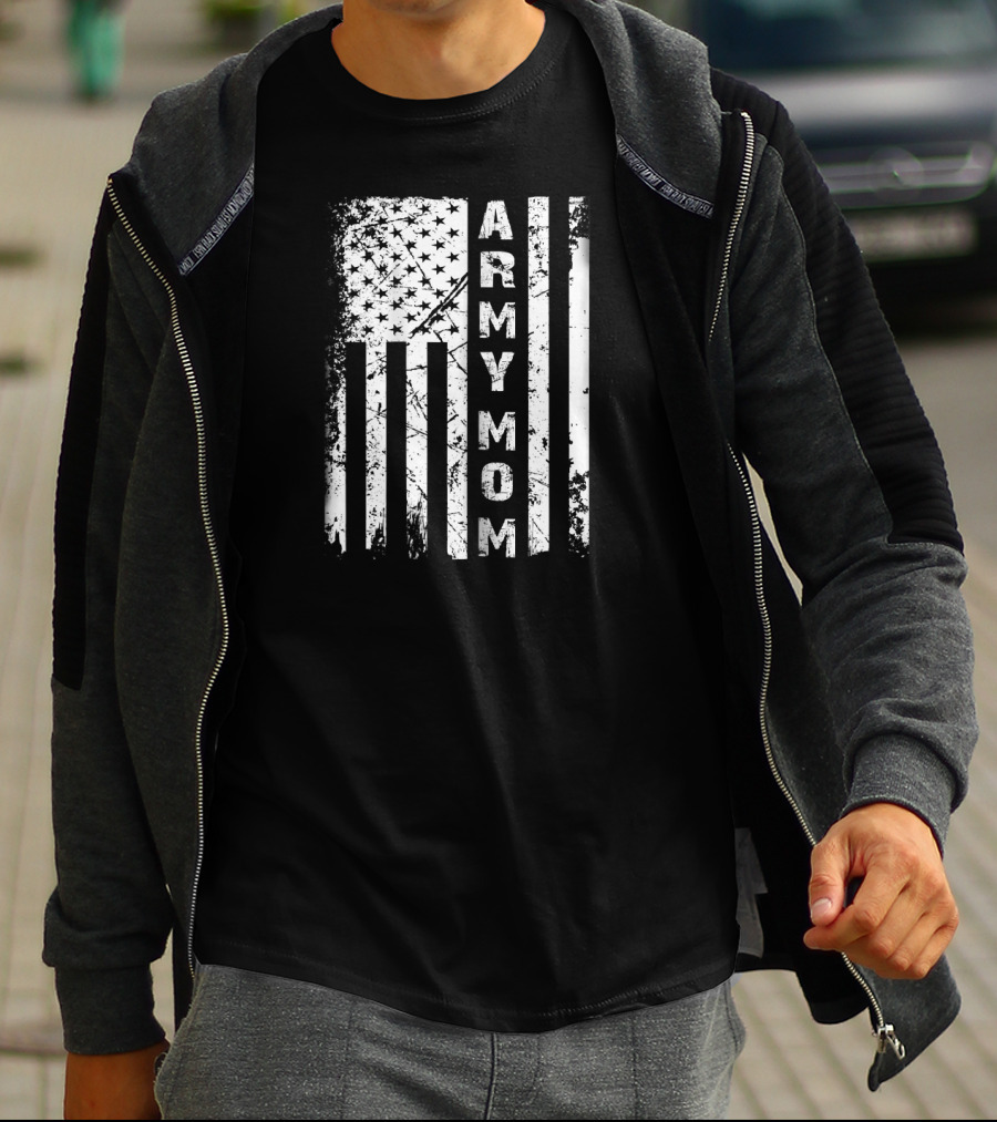 American Flag Army Mom T-Shirt