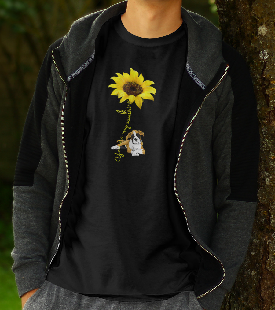 Sunflower You Are My Sunshine With Dog T-Shirt
