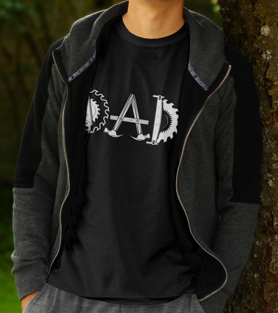 Woodworking Dad Men Daddy Tools Saw Blade Father T-Shirt