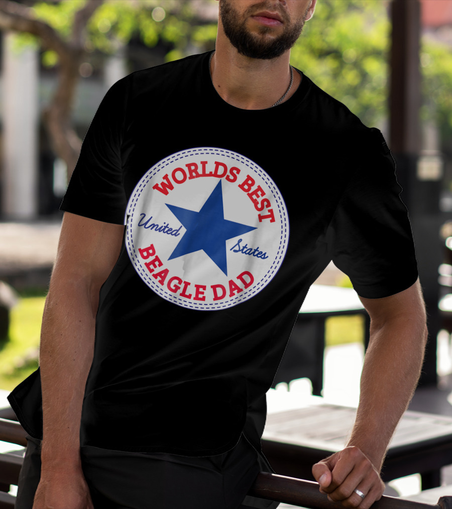 Worlds Best Beagle Dad United States Star T-Shirt