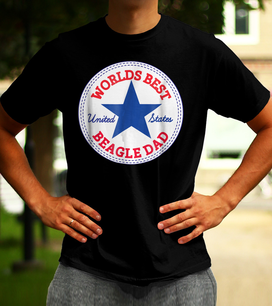 Worlds Best Beagle Dad United States Star T-Shirt