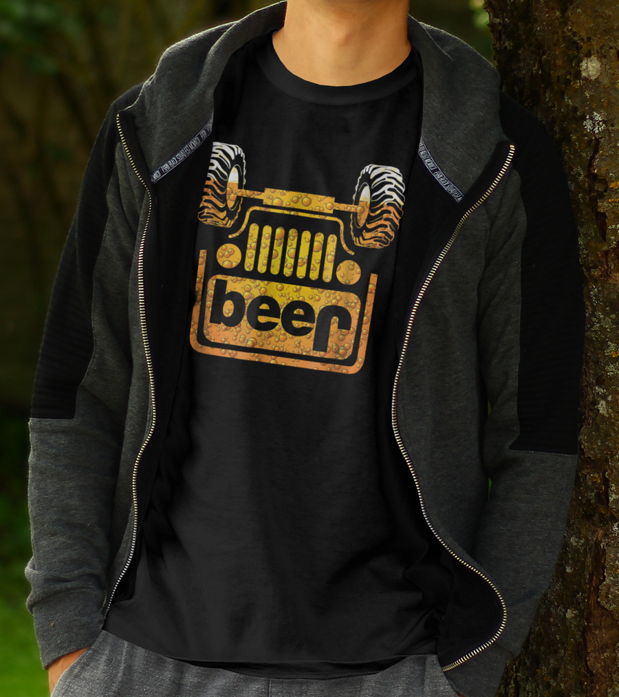 Wrecked Jeep Beer Bubbles And Tires T-Shirt