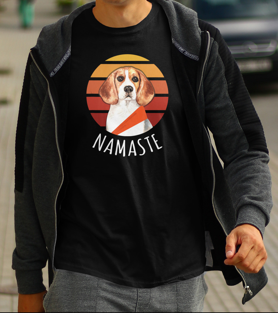 Namaste Beagle Sunset Yoga T-Shirt