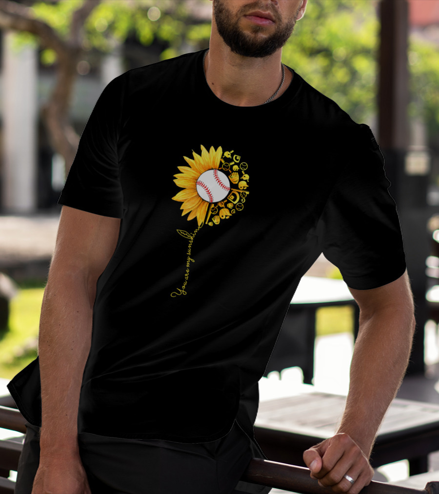 You Are My Sunshine Baseball Sunflower Blossoms T-Shirt