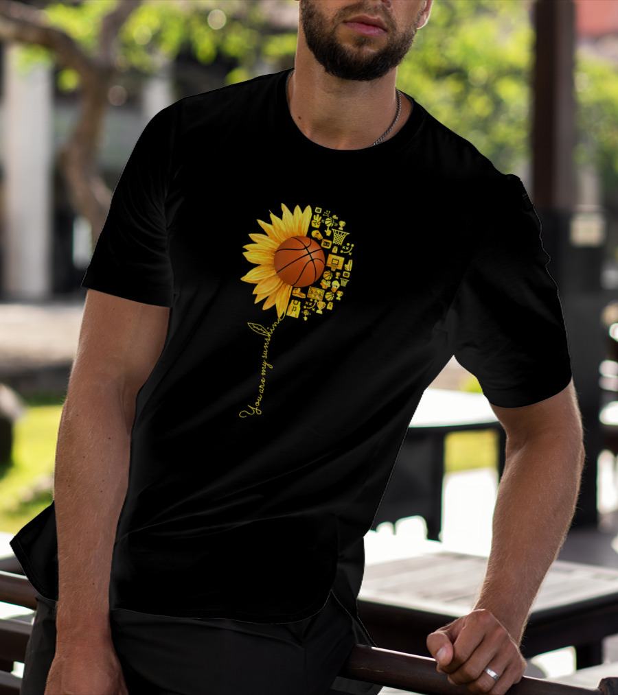 You Are My Sunshine Sunflower Basketball Trophy Icons T-Shirt