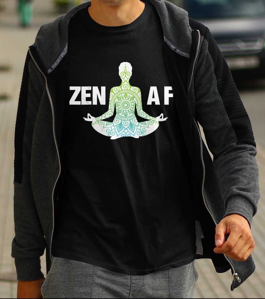 Zen AF Yoga Namaste Mandala Hippi Sitting Pose T-Shirt
